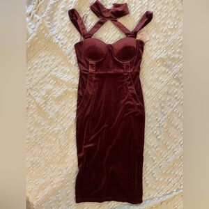 Lola shoetique Burgundy Velvet Dress